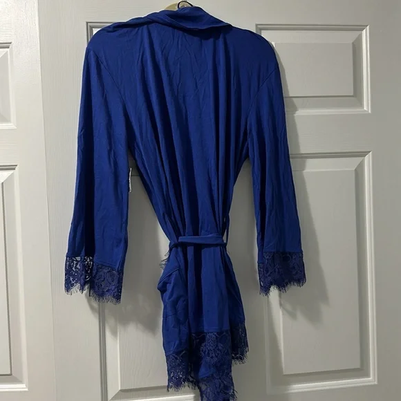 Free People Intimately Sweetest Thing Robe - Bright Indigo - Picture 3 of 4